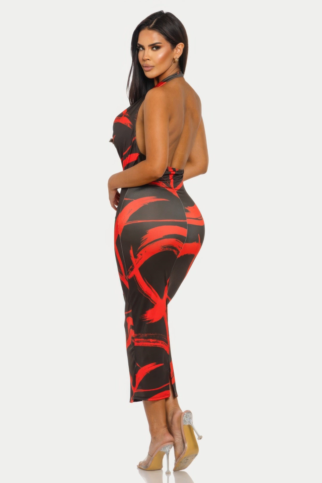 Fierce Stroke Halter Midi Dress product image