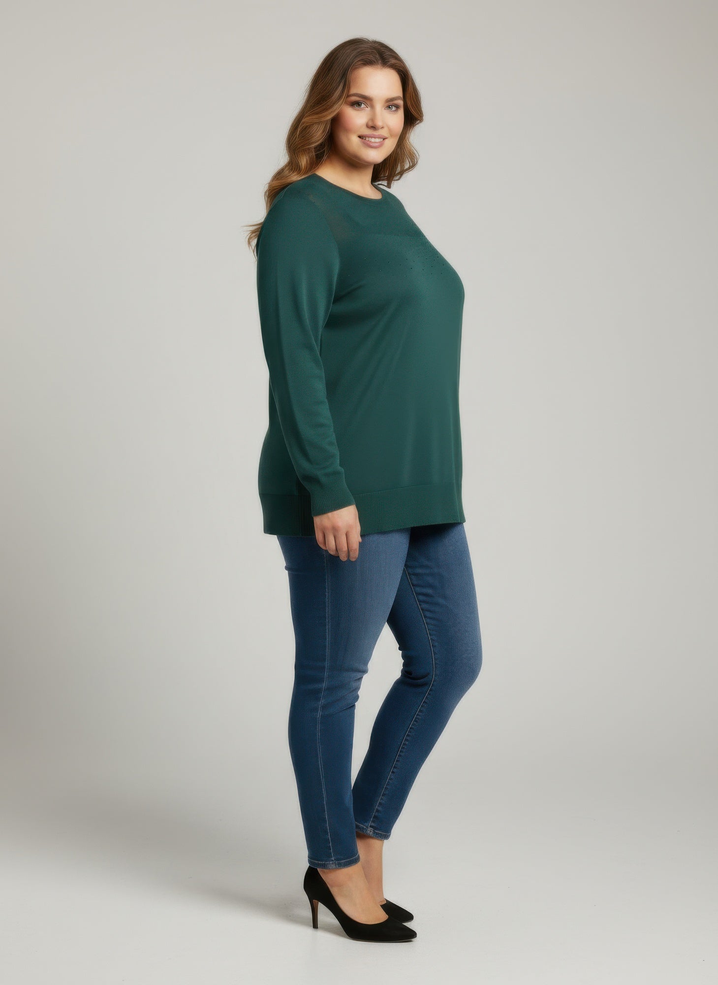 Burgundy Shimmer Detail Knit Tunic Top product image