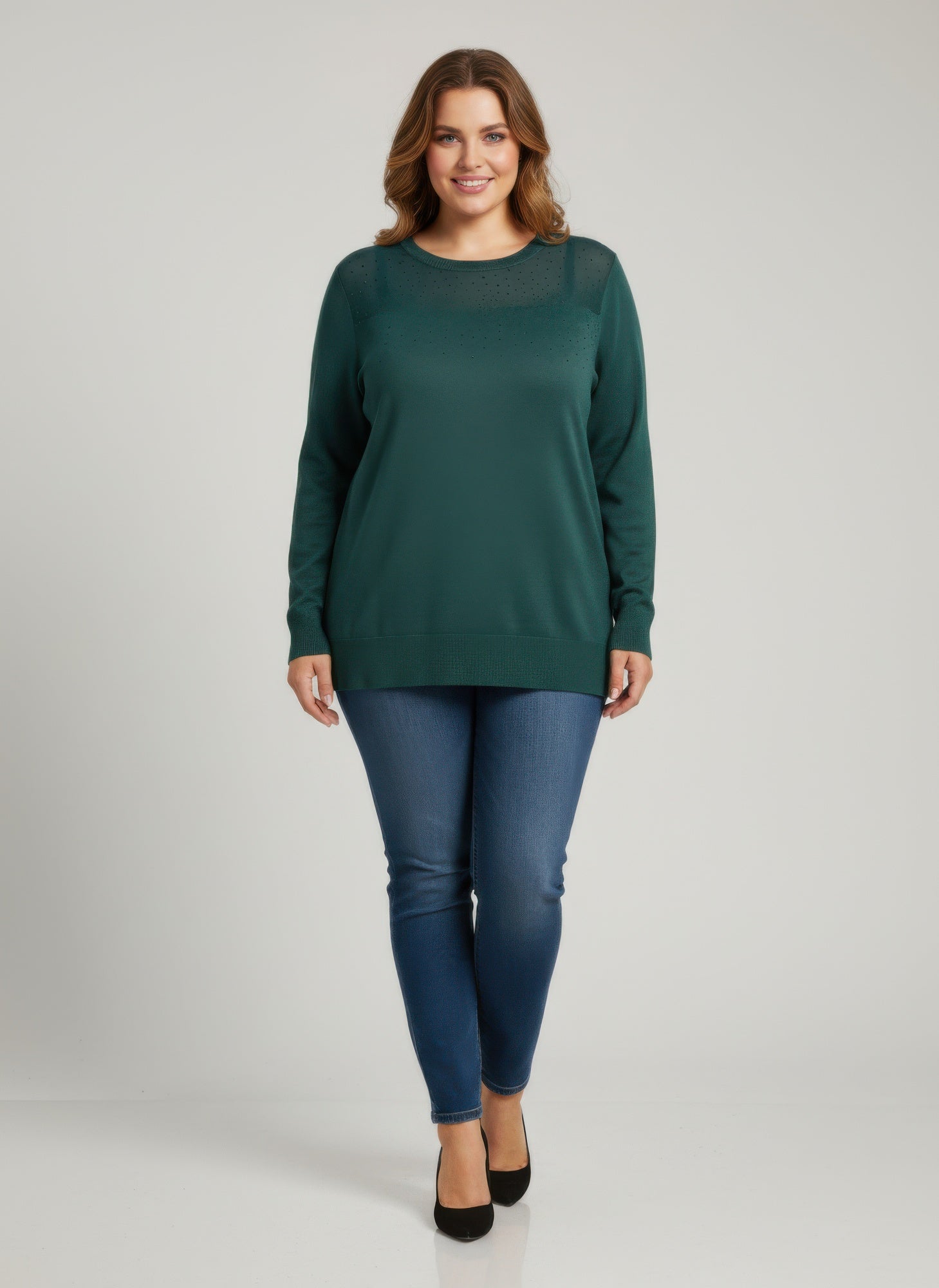 Burgundy Shimmer Detail Knit Tunic Top product image