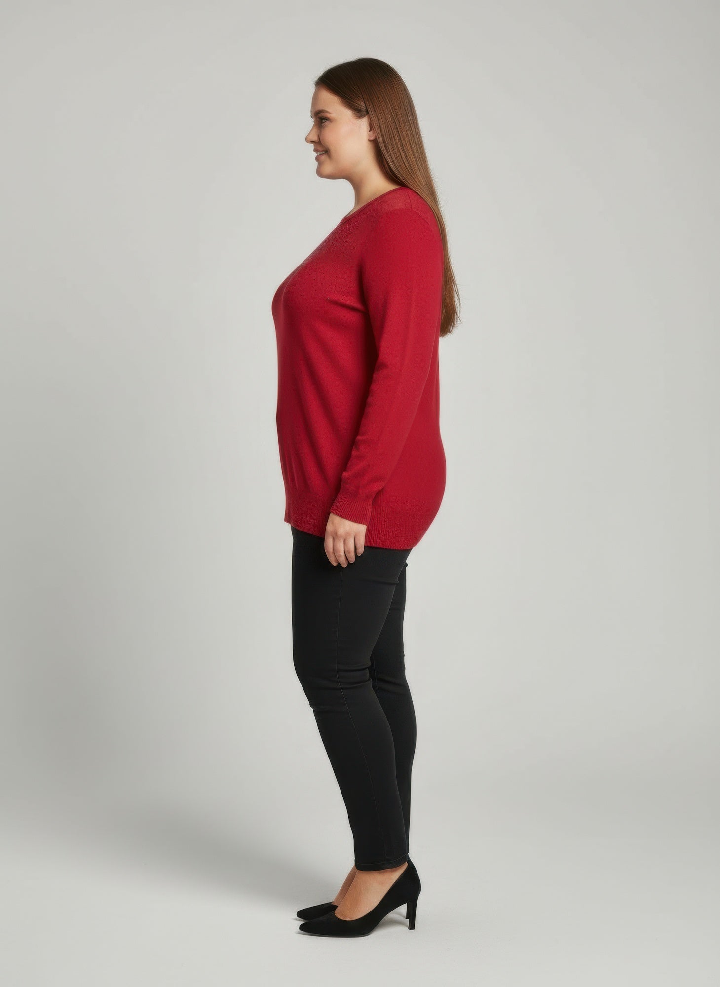 Burgundy Shimmer Detail Knit Tunic Top product image