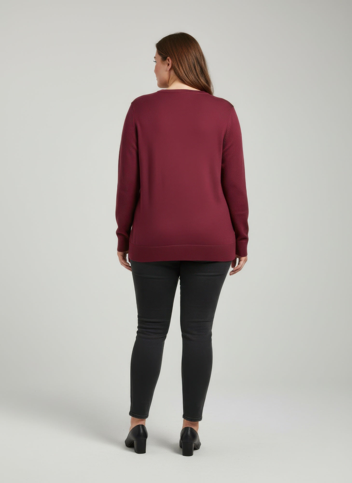 Burgundy Shimmer Detail Knit Tunic Top product image