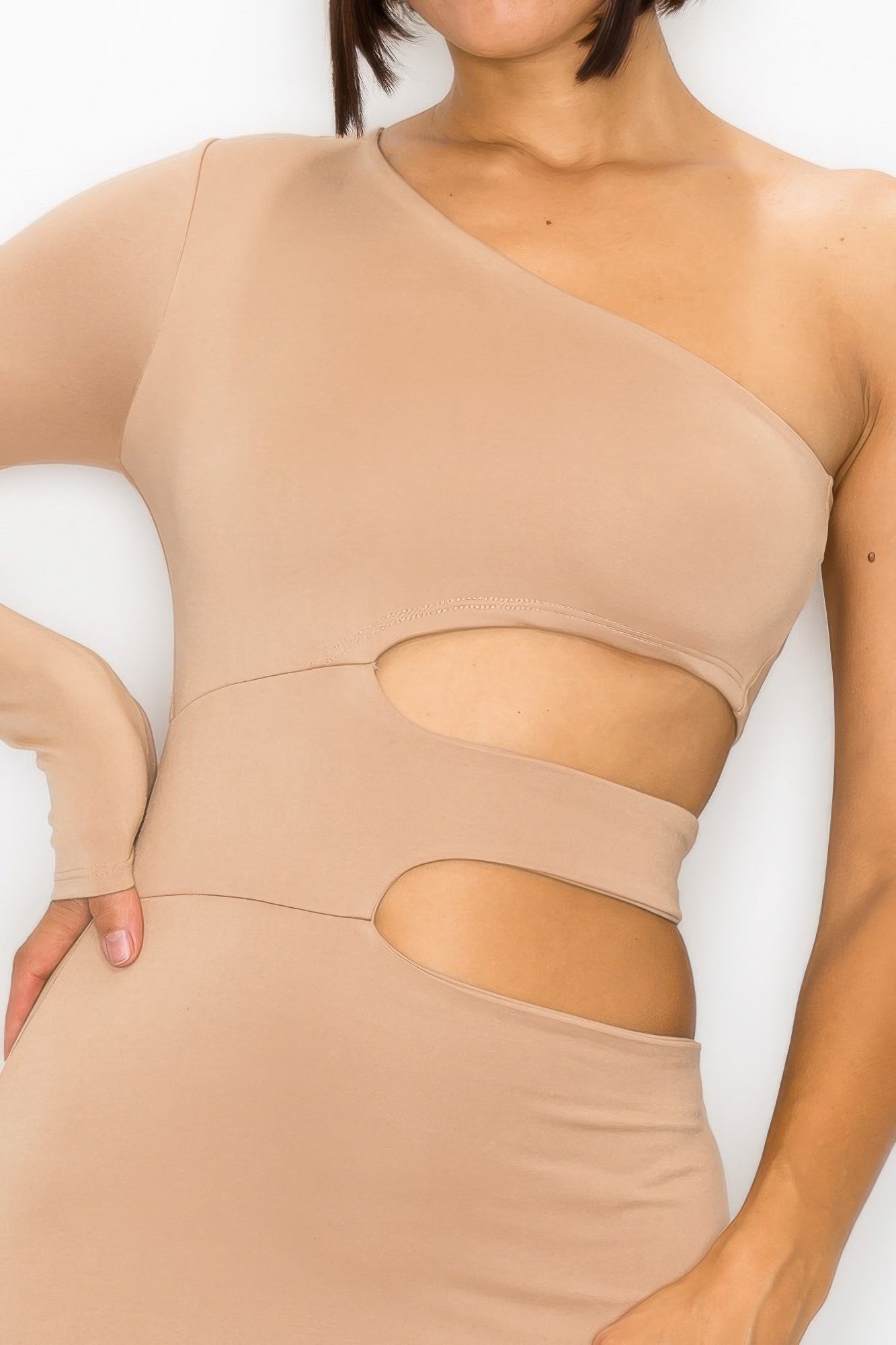 One Shoulder Maxi Dress With Waist Cut Out product image