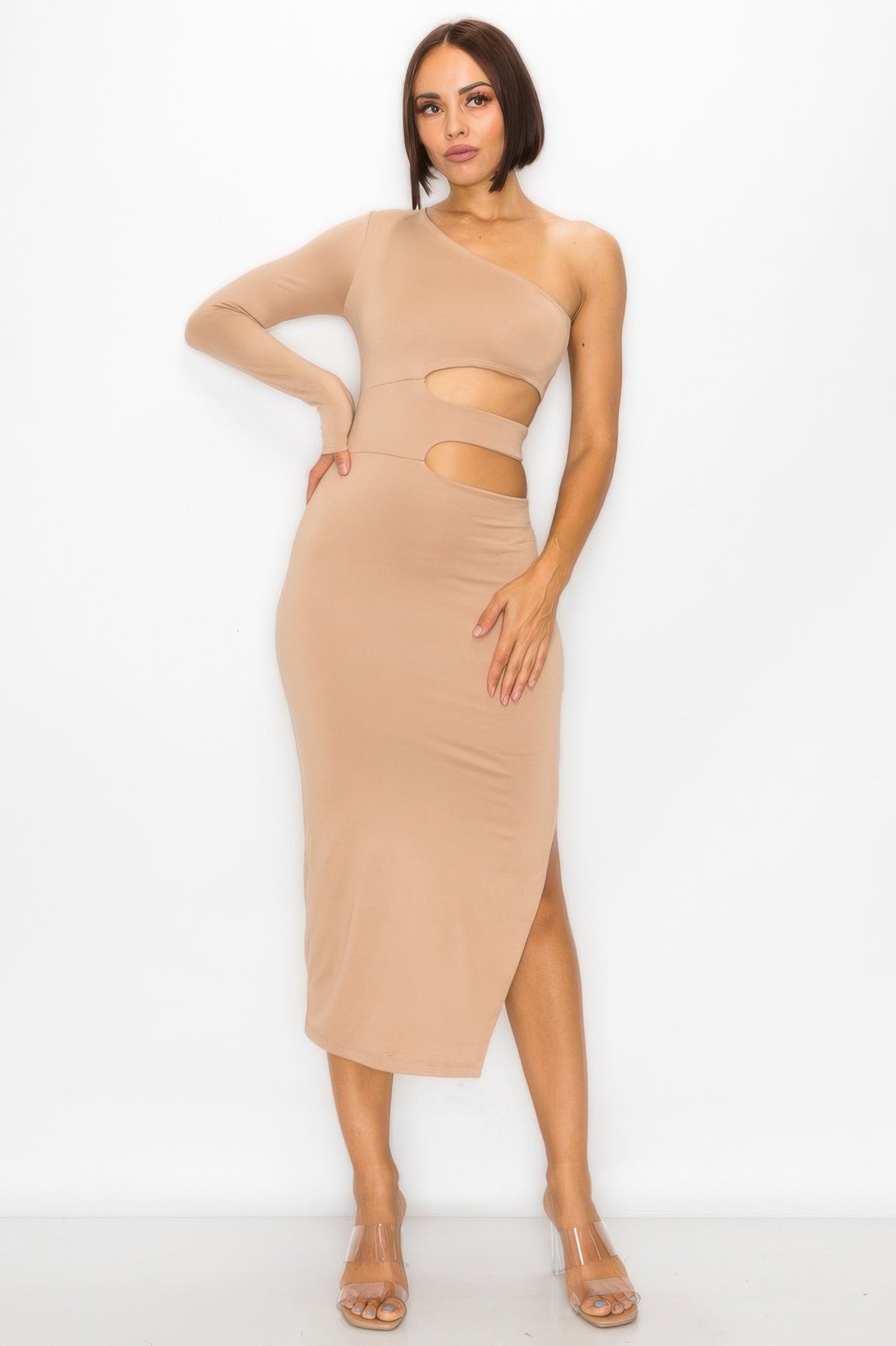 One Shoulder Maxi Dress With Waist Cut Out product image
