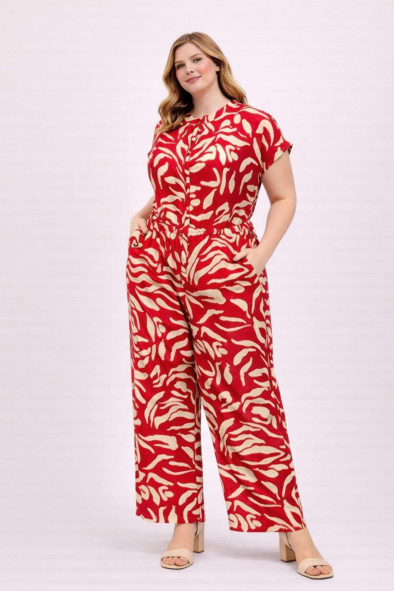 Plus Size Abstract Print Jumpsuit product image