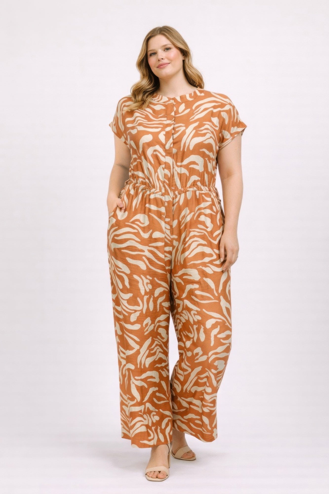 Plus Size Abstract Print Jumpsuit product image