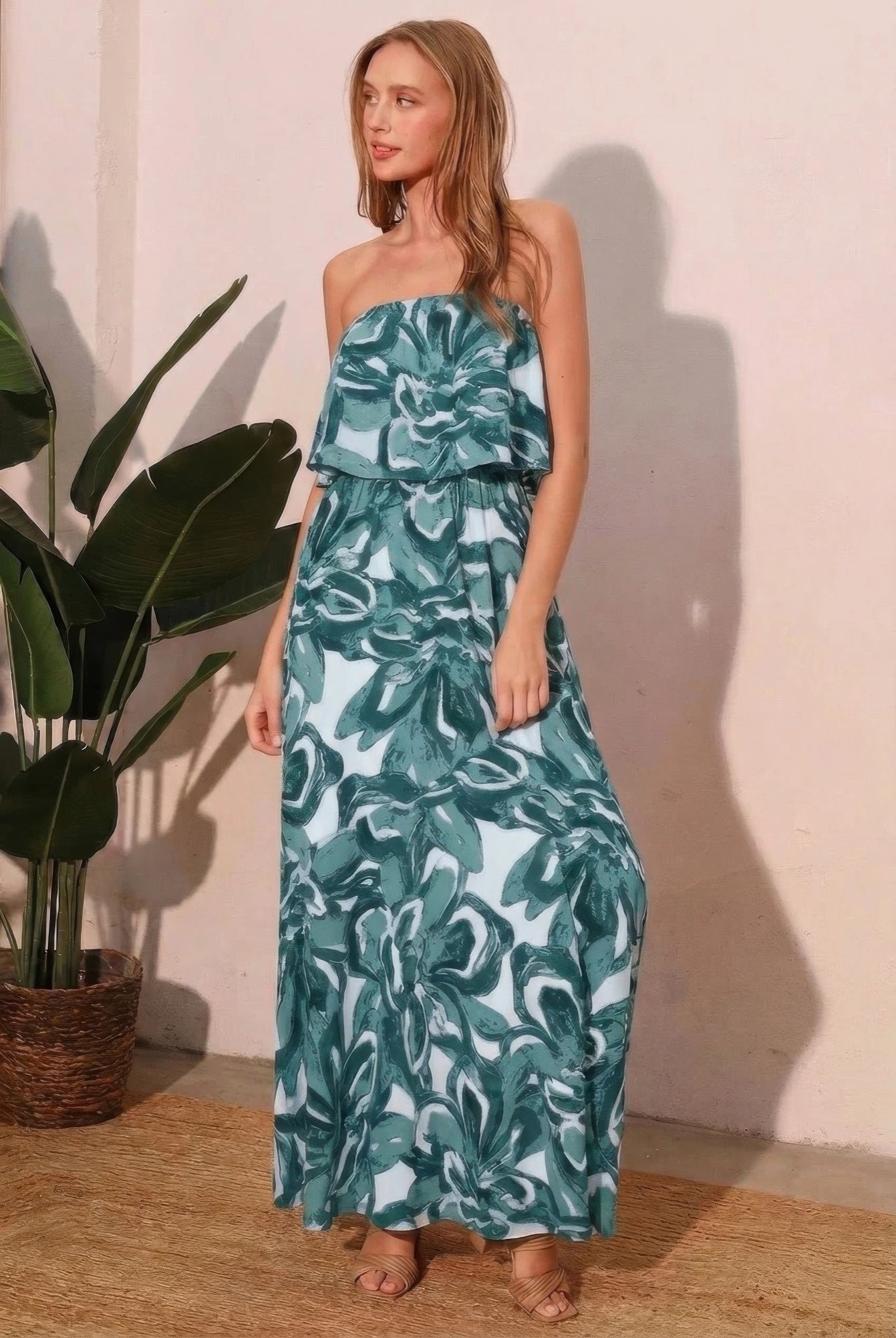Chasing Petals Strapless Maxi Dress product image