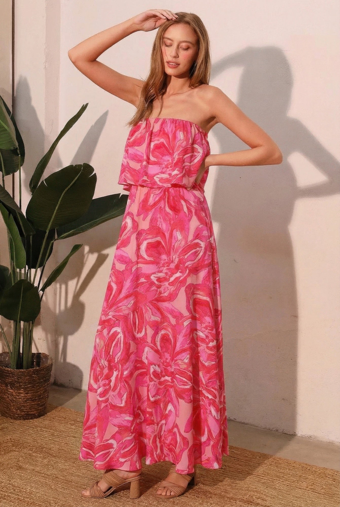 Chasing Petals Strapless Maxi Dress product image