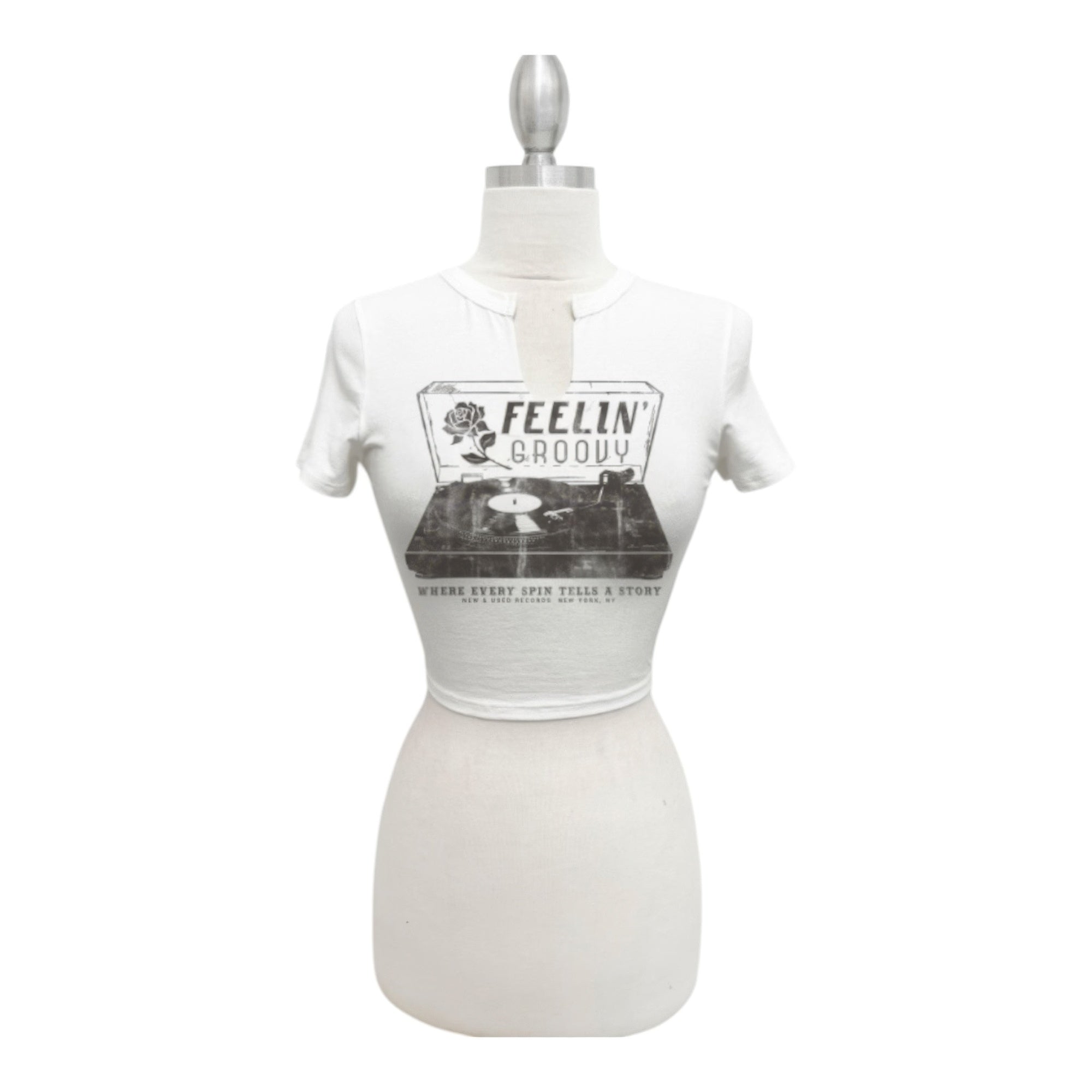 Vintage Groove Graphic Crop Tee product image