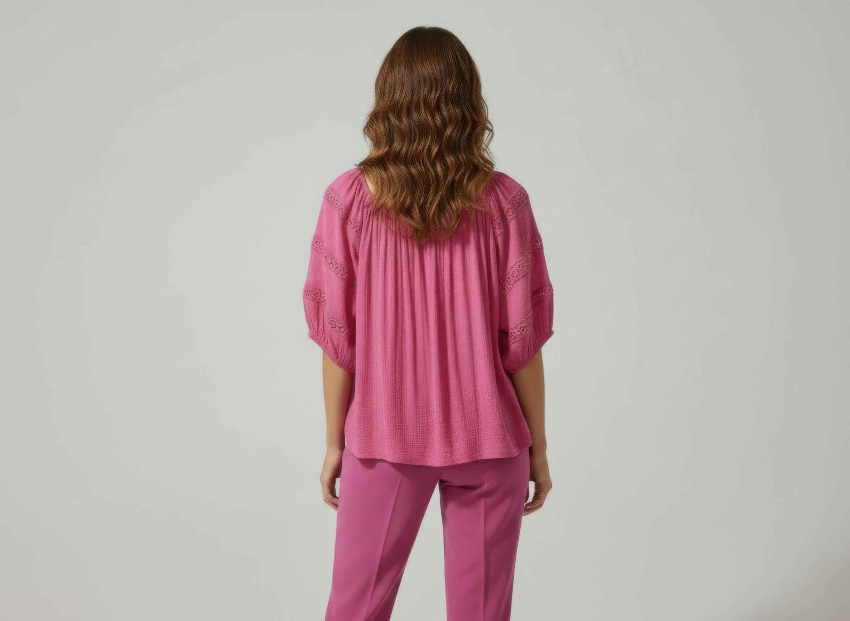 Unique Spectrum Solid Short Sleeve Blouse Unique Spectrum Solid Short Sleeve Blouse