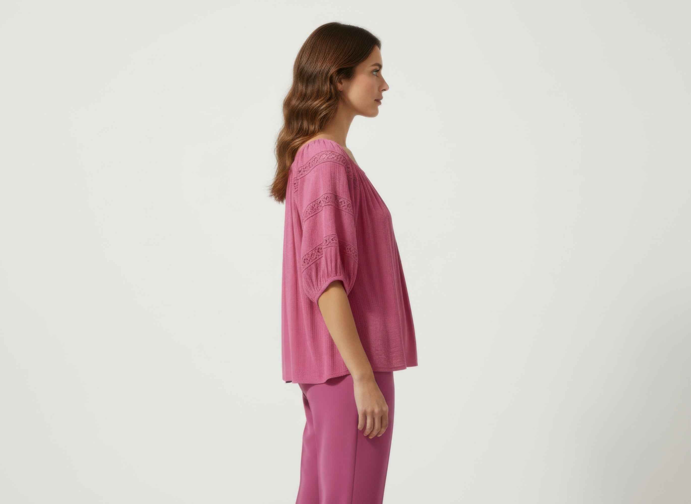Unique Spectrum Solid Short Sleeve Blouse Unique Spectrum Solid Short Sleeve Blouse