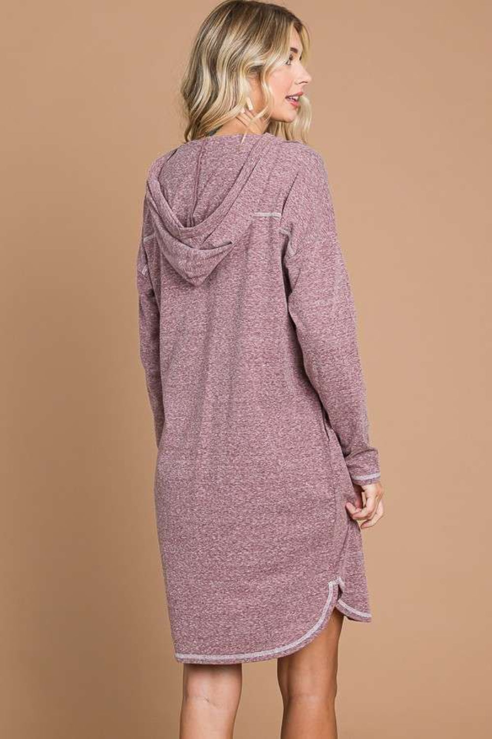 Culture Code Full Size Hooded Long Sleeve Sweater Dress Culture Code Full Size Hooded Long Sleeve Sweater Dress - TopFashionHQ