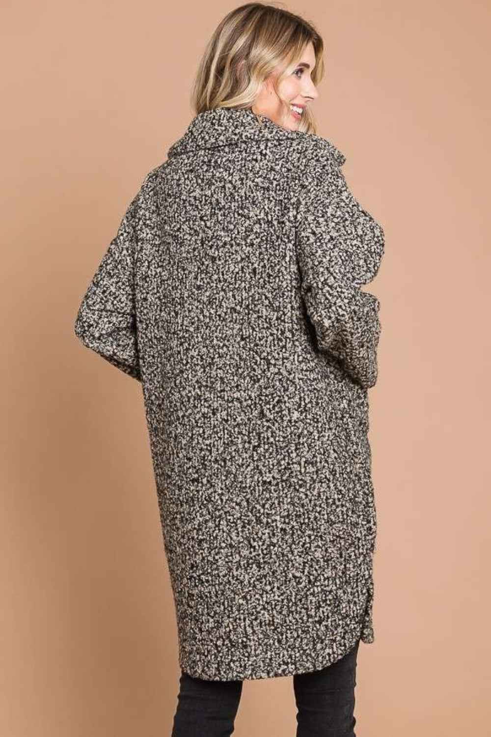 Culture Code Full Size Lapel Collar Double Breast Teddy Coat Culture Code Full Size Lapel Collar Double Breast Teddy Coat