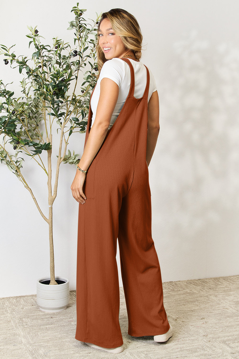 Double Take Full Size Wide Strap Overall with Pockets Double Take Full Size Wide Strap Overall with Pockets - TopFashionHQ