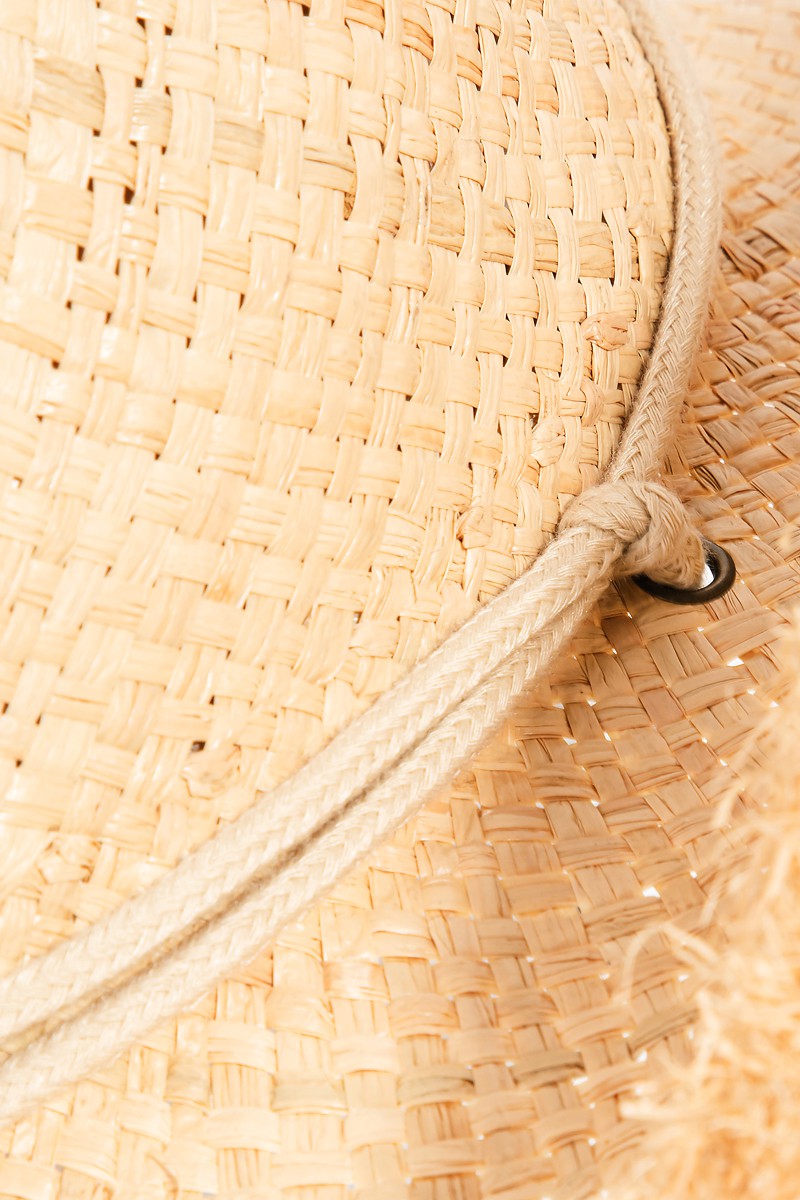 Fame Adjustable Strap Raw Hem Weave Hat Fame Adjustable Strap Raw Hem Weave Hat - TopFashionHQ