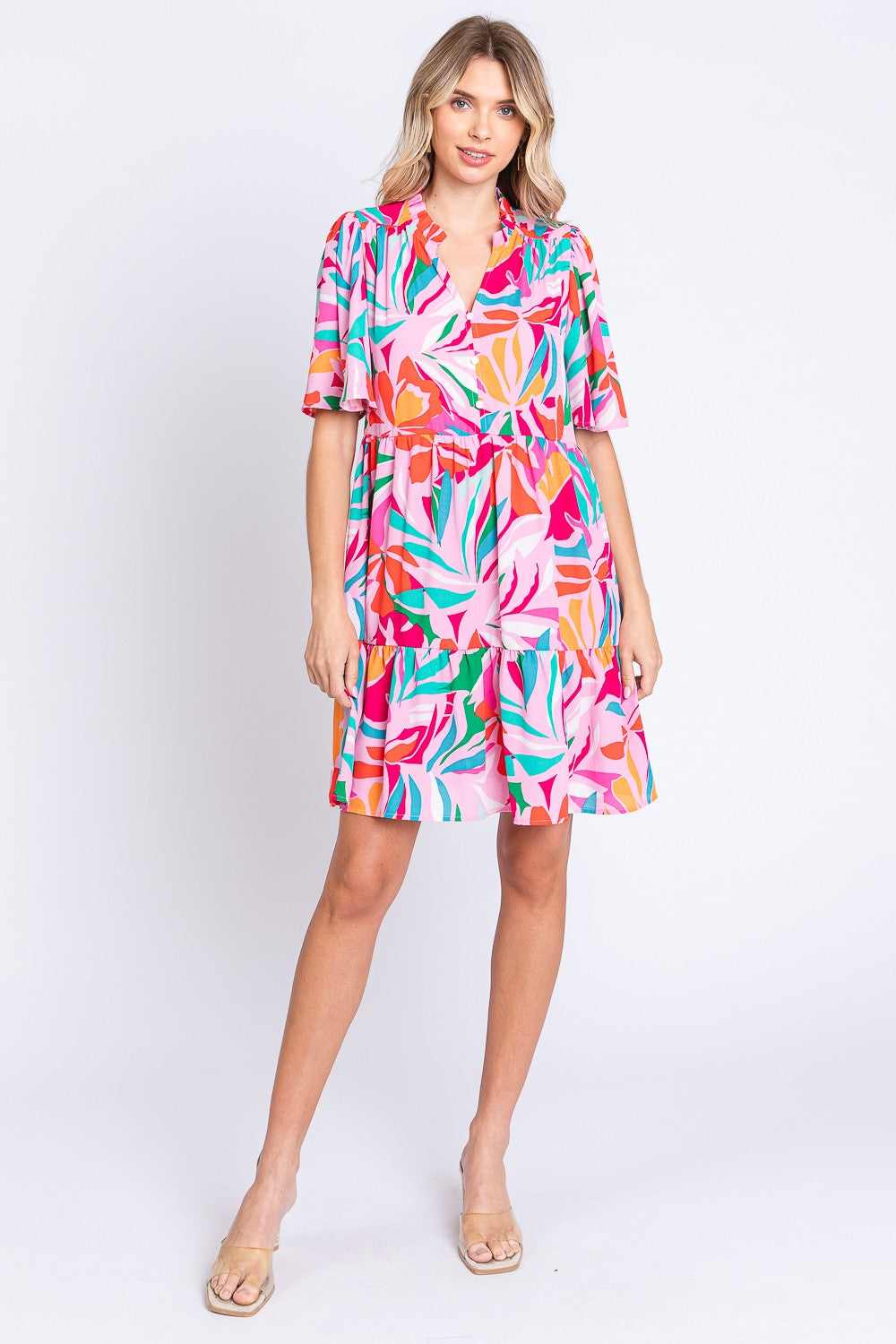 GeeGee Floral Ruffled Mini Dress GeeGee Floral Ruffled Mini Dress - TopFashionHQ
