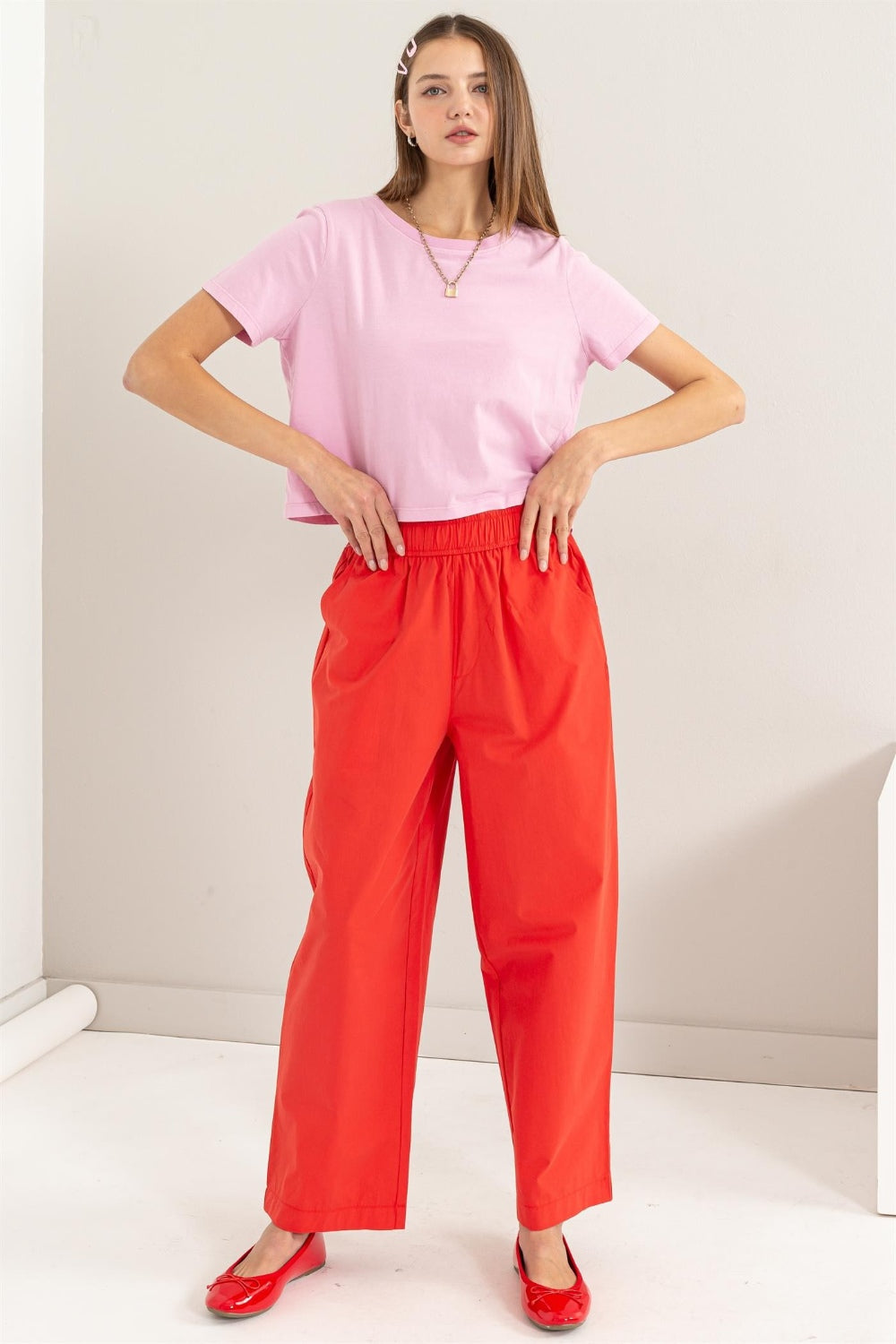 HYFVE Round Neck Cropped T-Shirt HYFVE Round Neck Cropped T-Shirt - TopFashionHQ
