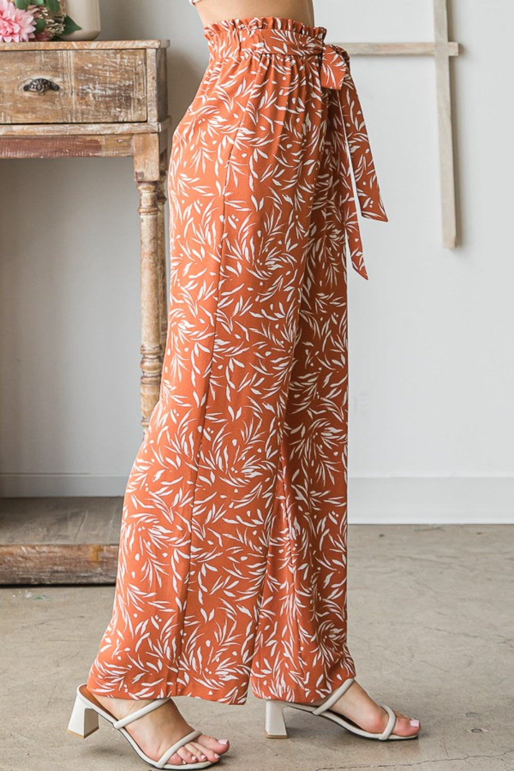 Heimish Full Size Printed Tied Straight Casual Pants Heimish Full Size Printed Tied Straight Casual Pants - TopFashionHQ