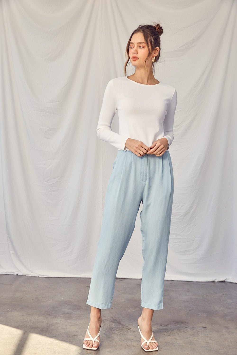 Idem Ditto Twisted Backless Long Sleeve Knit Top Idem Ditto Twisted Backless Long Sleeve Knit Top - TopFashionHQ