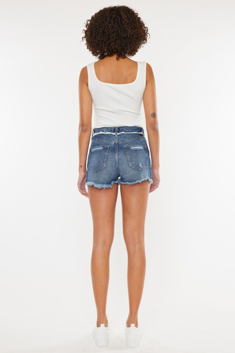 Kancan Distressed Button Fly Denim Shorts Kancan Distressed Button Fly Denim Shorts - TopFashionHQ