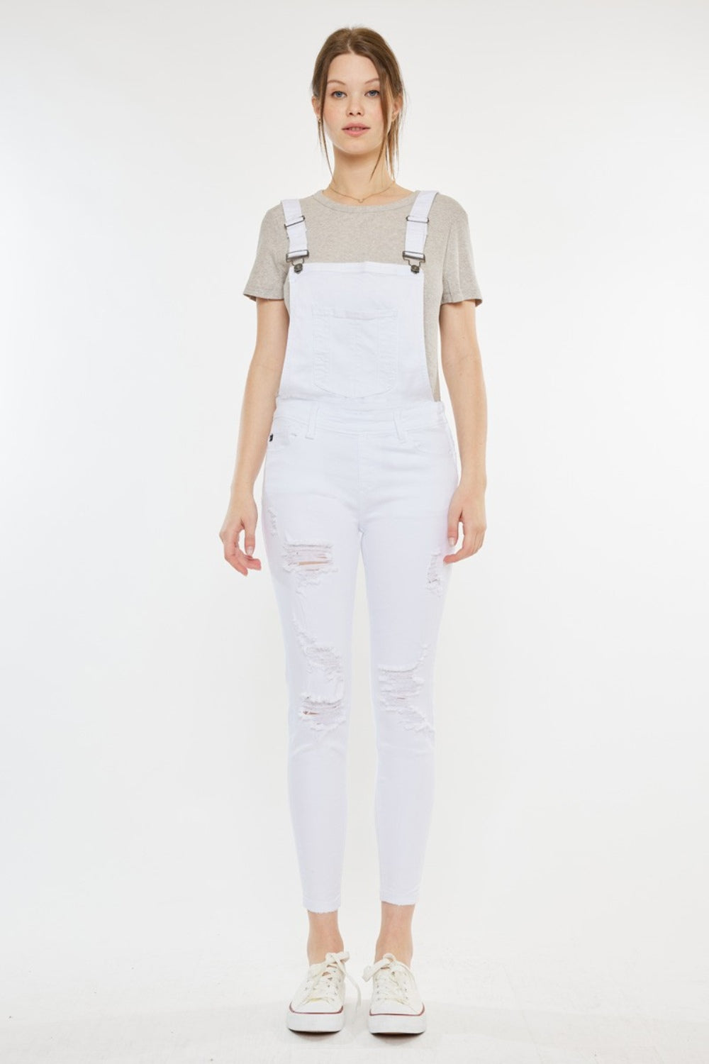 Kancan Distressed Skinny Denim Overalls Kancan Distressed Skinny Denim Overalls - TopFashionHQ