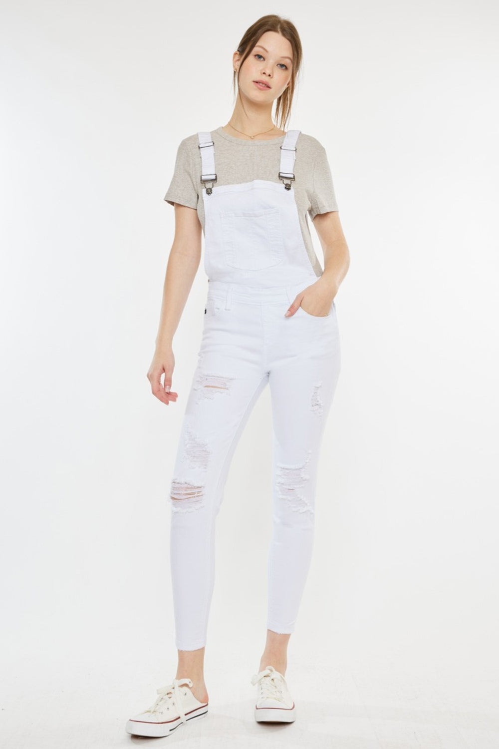 Kancan Distressed Skinny Denim Overalls Kancan Distressed Skinny Denim Overalls - TopFashionHQ