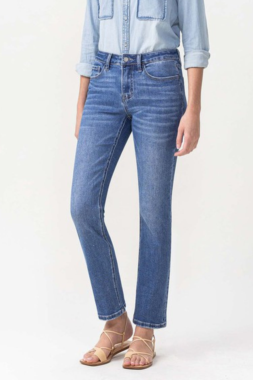 Lovervet Full Size Maggie Midrise Slim Ankle Straight Jeans Lovervet Full Size Maggie Midrise Slim Ankle Straight Jeans - TopFashionHQ