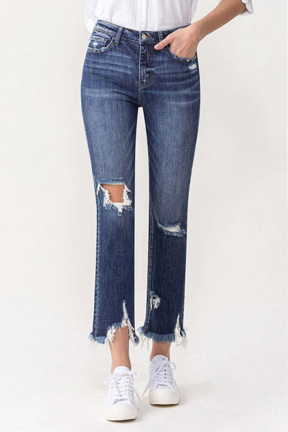 Lovervet Jackie Full Size High Rise Crop Straight Leg Jeans Lovervet Jackie Full Size High Rise Crop Straight Leg Jeans - TopFashionHQ