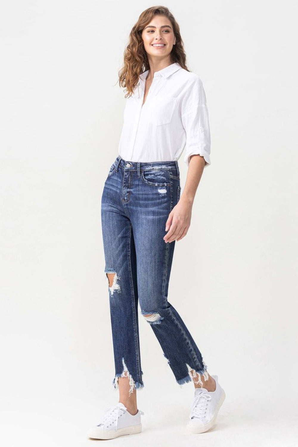 Lovervet Jackie Full Size High Rise Crop Straight Leg Jeans Lovervet Jackie Full Size High Rise Crop Straight Leg Jeans - TopFashionHQ