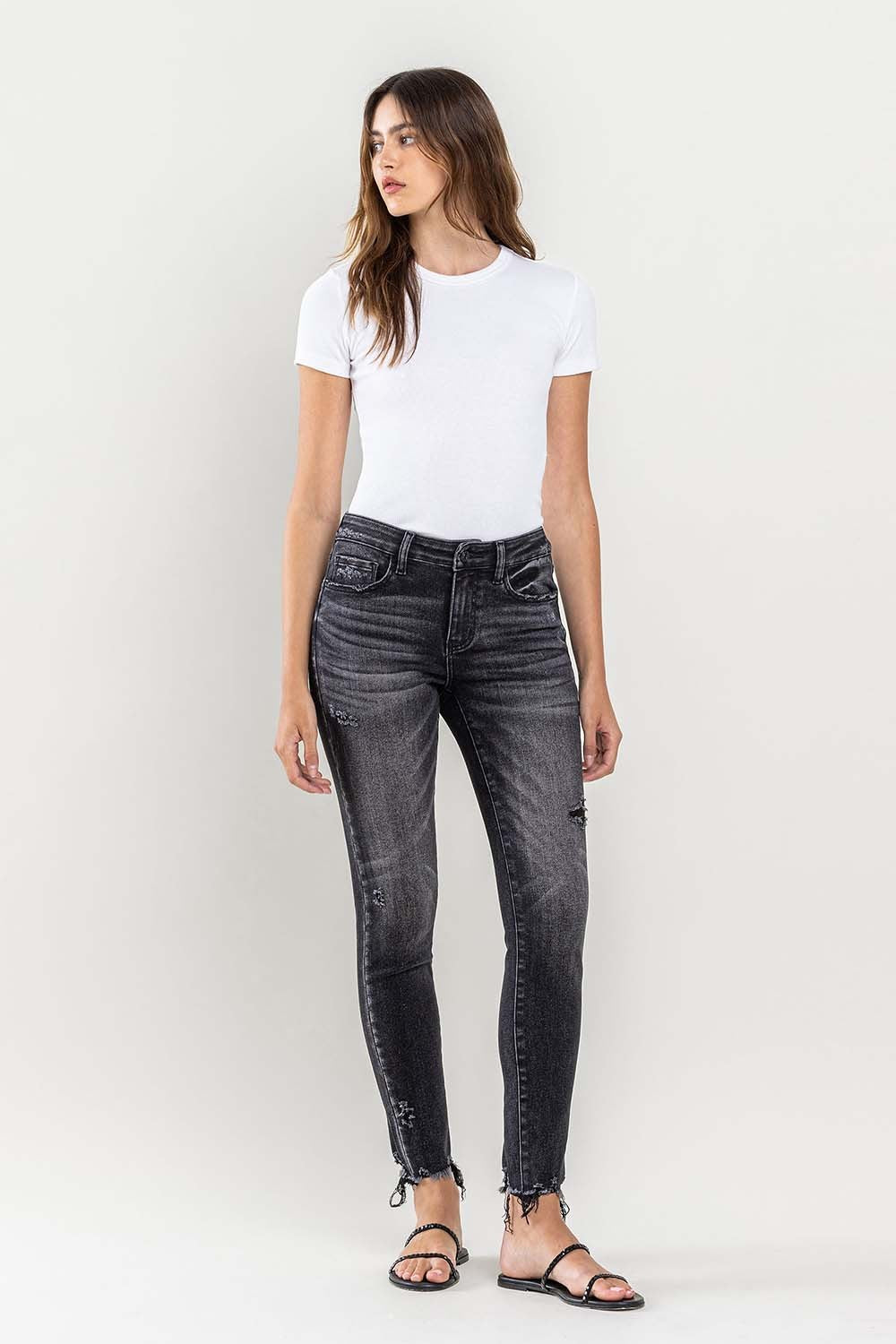 Lovervet Raw Hem Cropped Skinny Jeans Lovervet Raw Hem Cropped Skinny Jeans - TopFashionHQ