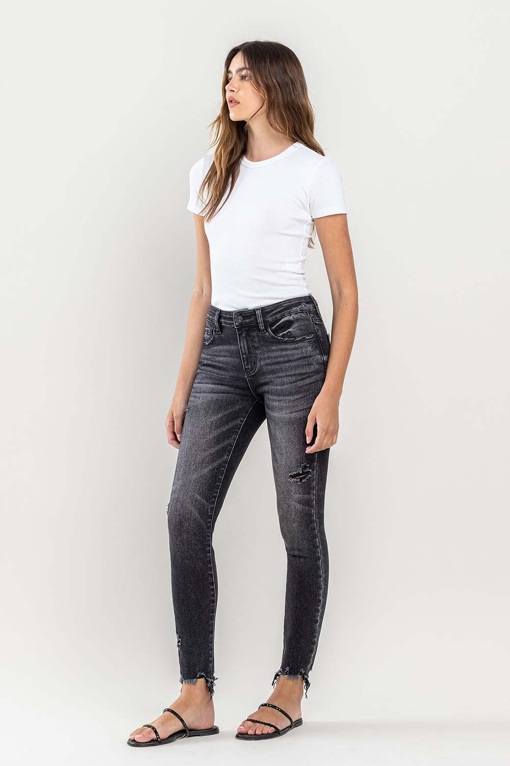 Lovervet Raw Hem Cropped Skinny Jeans Lovervet Raw Hem Cropped Skinny Jeans - TopFashionHQ