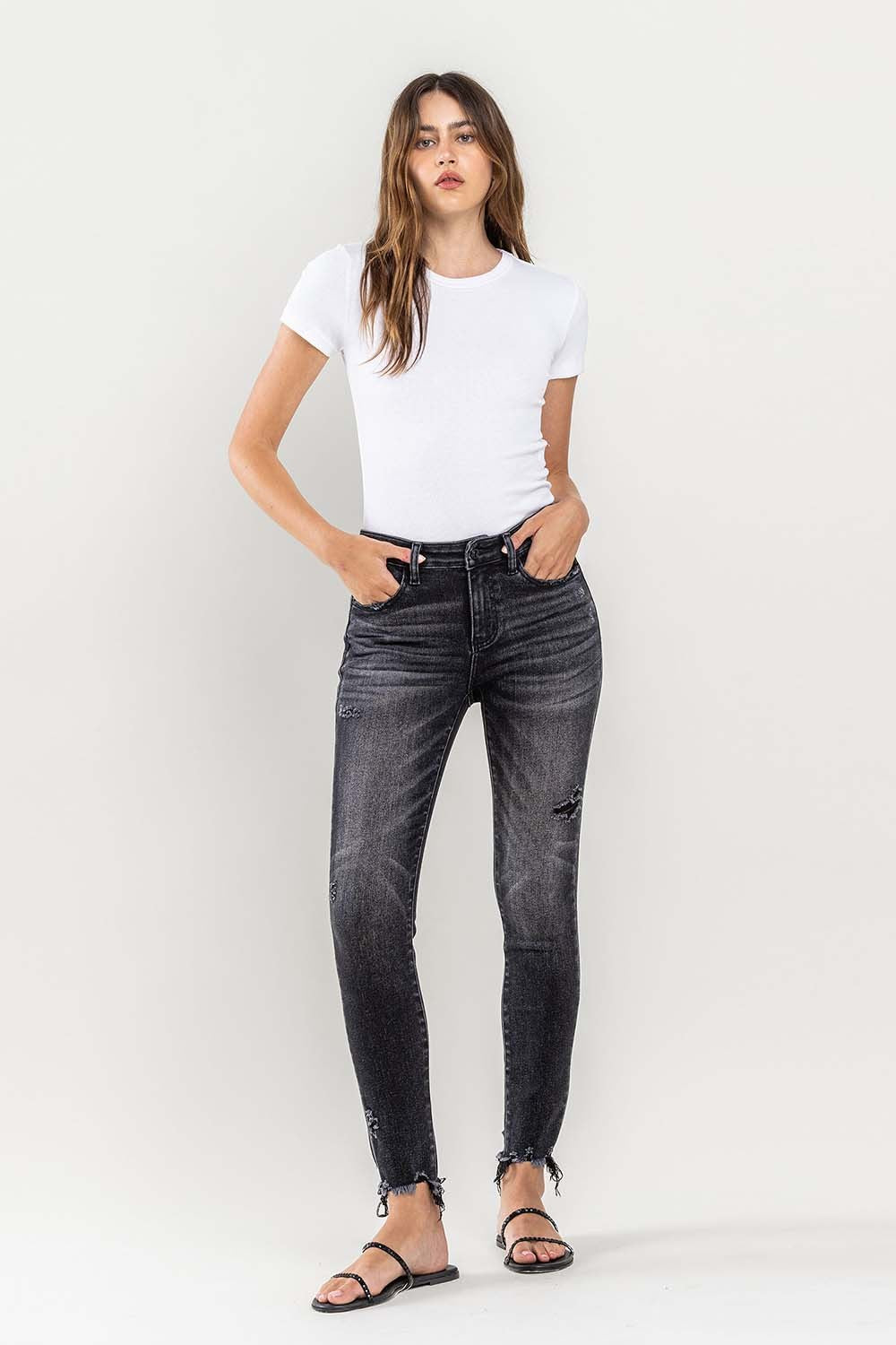 Lovervet Raw Hem Cropped Skinny Jeans Lovervet Raw Hem Cropped Skinny Jeans - TopFashionHQ
