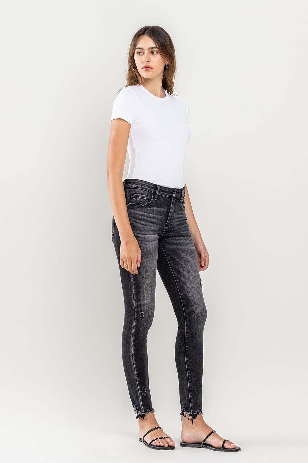 Lovervet Raw Hem Cropped Skinny Jeans Lovervet Raw Hem Cropped Skinny Jeans - TopFashionHQ