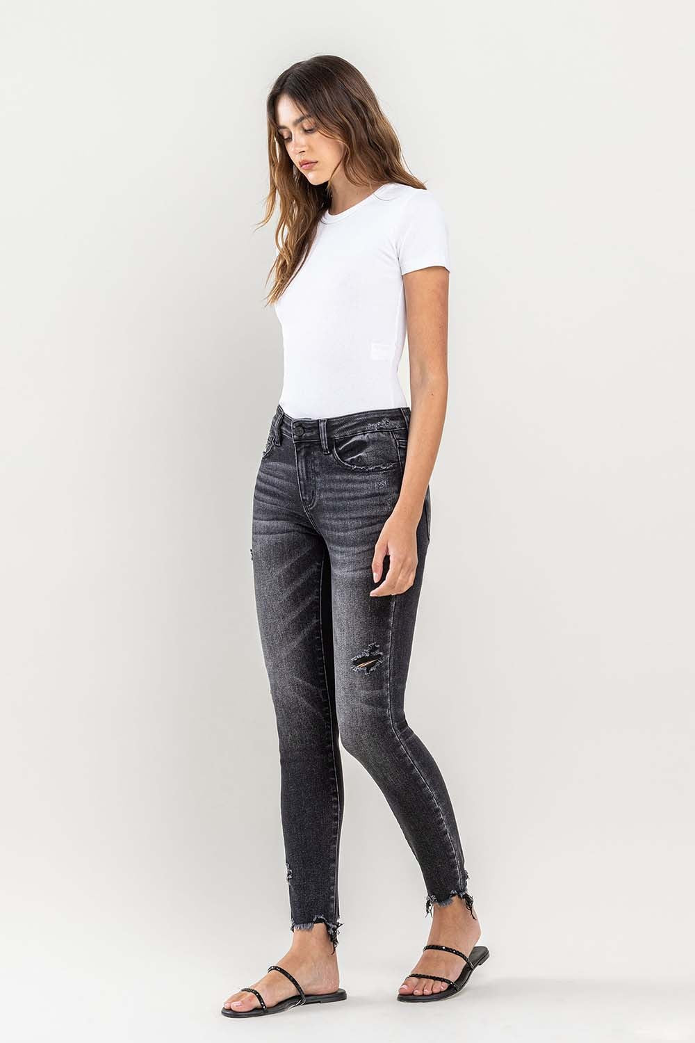 Lovervet Raw Hem Cropped Skinny Jeans Lovervet Raw Hem Cropped Skinny Jeans - TopFashionHQ