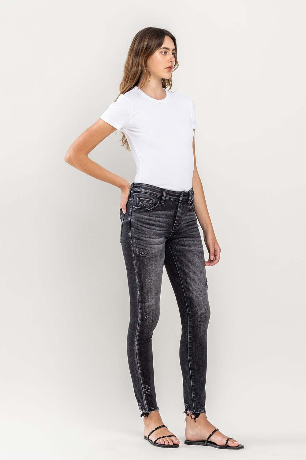 Lovervet Raw Hem Cropped Skinny Jeans Lovervet Raw Hem Cropped Skinny Jeans - TopFashionHQ