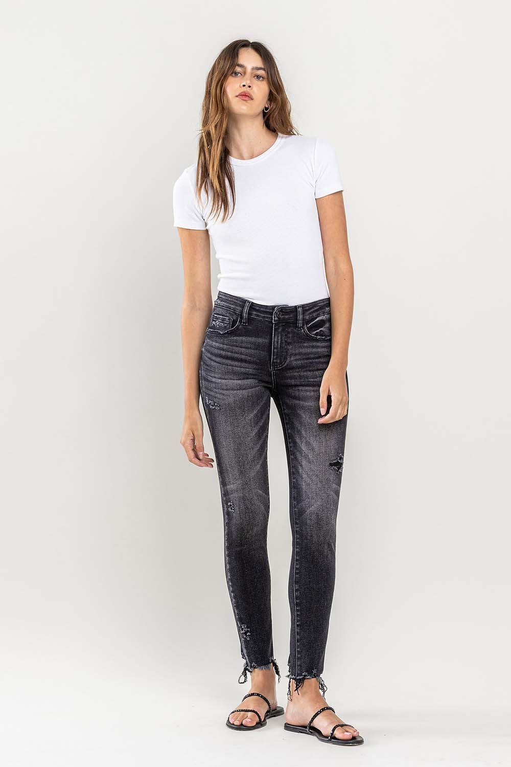 Lovervet Raw Hem Cropped Skinny Jeans Lovervet Raw Hem Cropped Skinny Jeans - TopFashionHQ