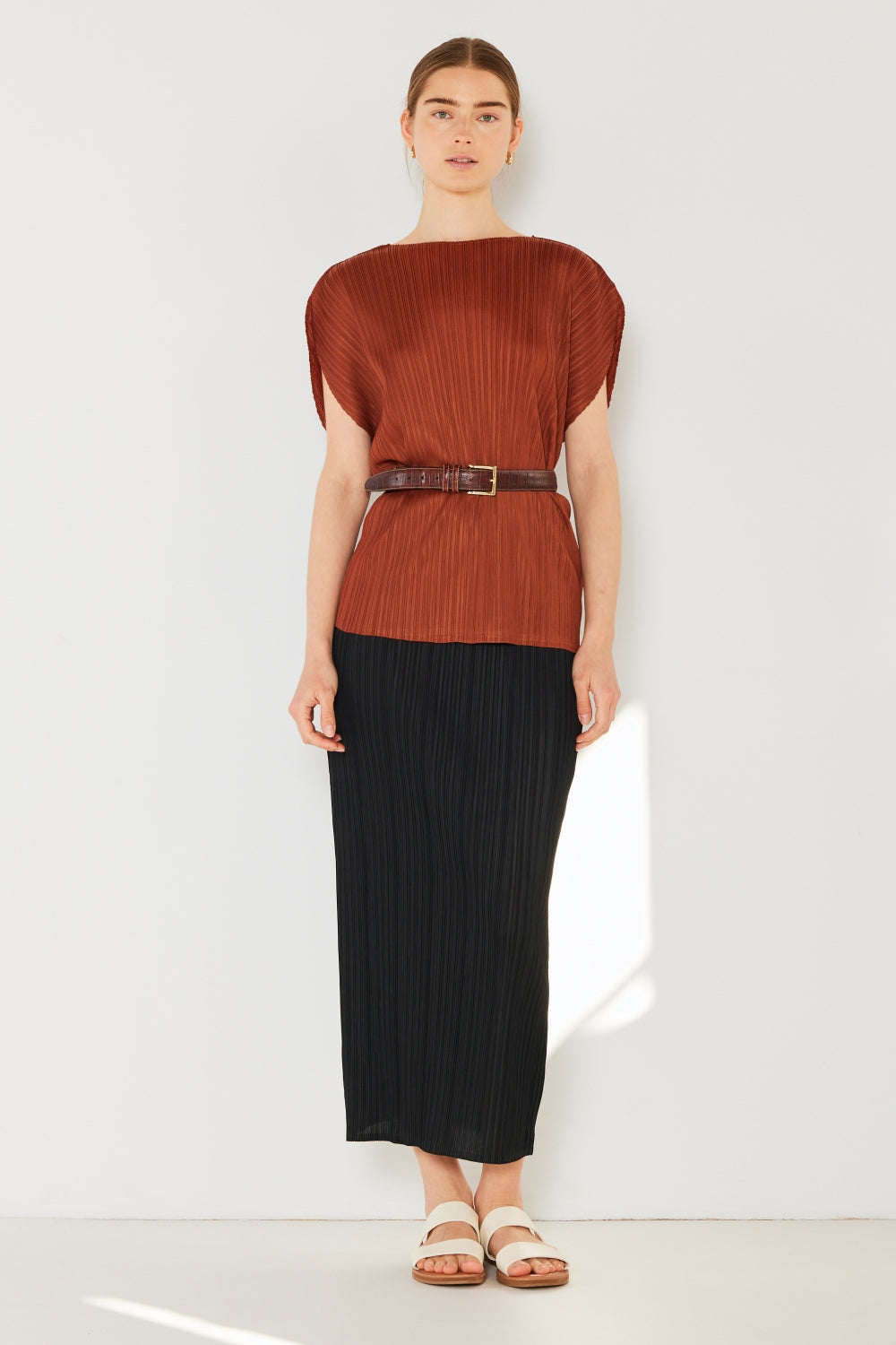 Marina West Swim Pleated Midi Pencil Skirt Marina West Swim Pleated Midi Pencil Skirt - TopFashionHQ