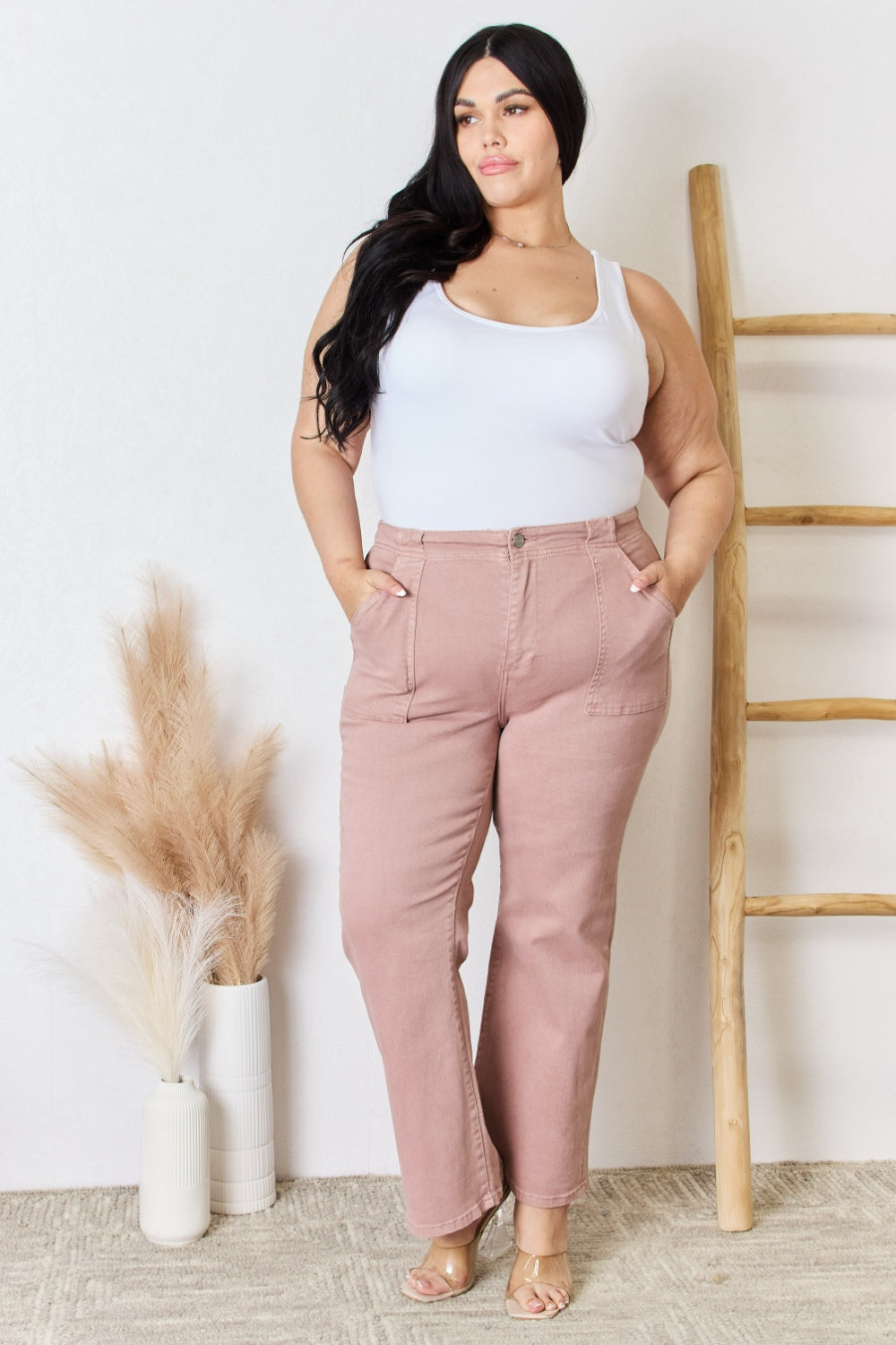 RISEN Full Size High Rise Ankle Flare Jeans RISEN Full Size High Rise Ankle Flare Jeans - TopFashionHQ