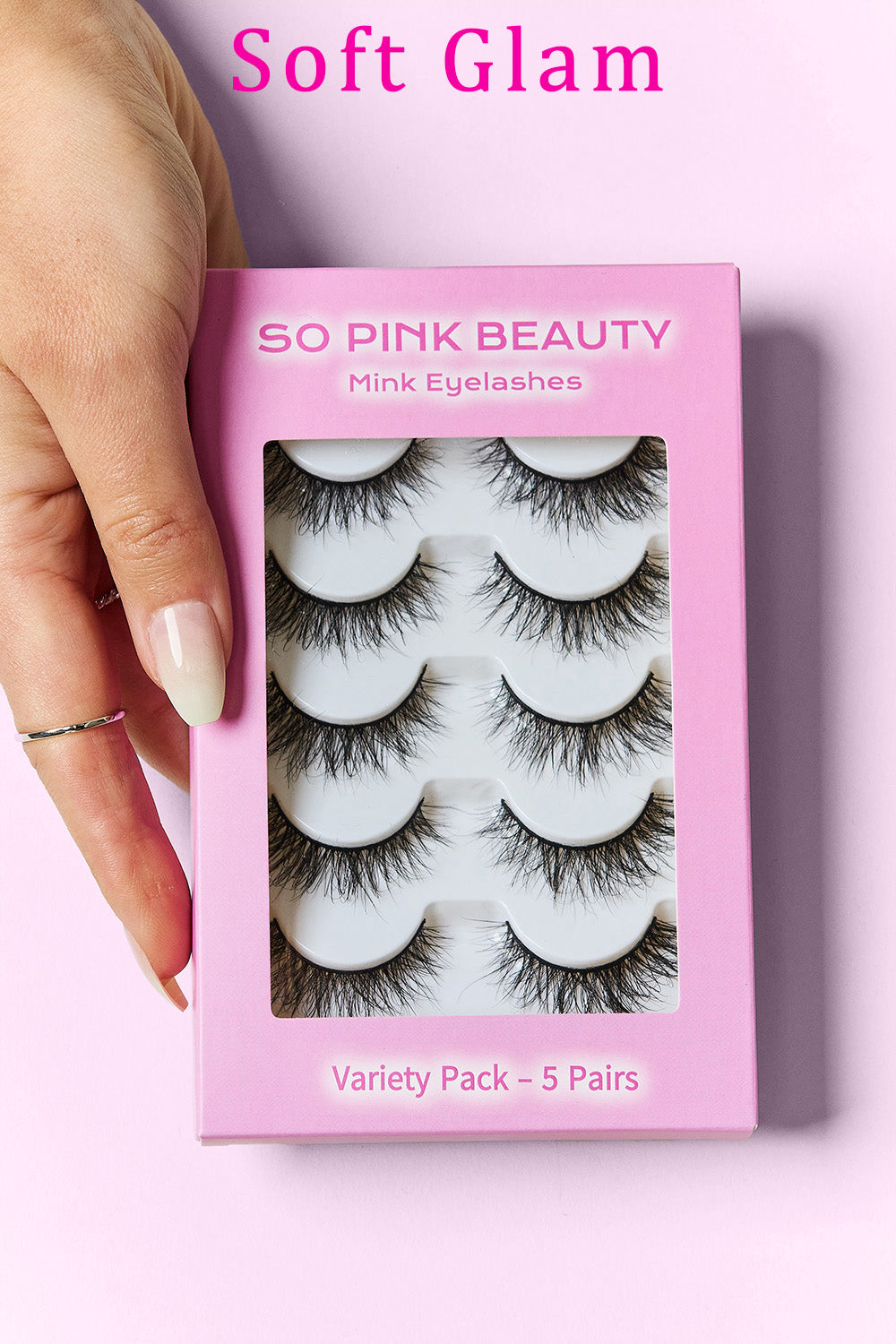 SO PINK BEAUTY Mink Eyelashes 5 Pairs SO PINK BEAUTY Mink Eyelashes 5 Pairs - TopFashionHQ