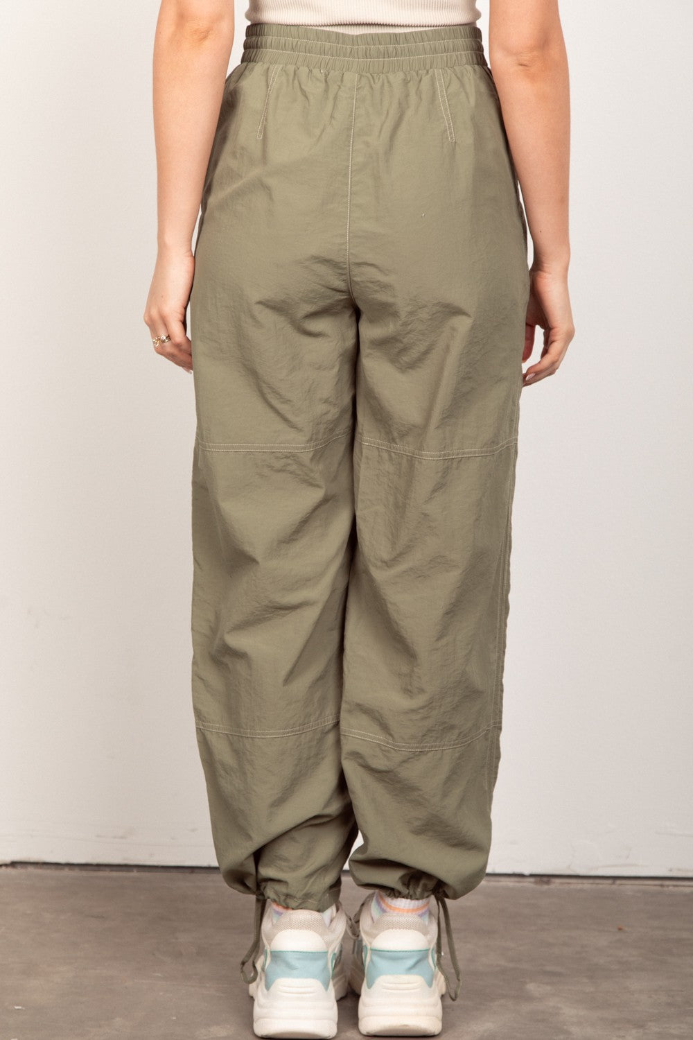 VERY J Drawstring Woven Parachute Joggers VERY J Drawstring Woven Parachute Joggers - TopFashionHQ
