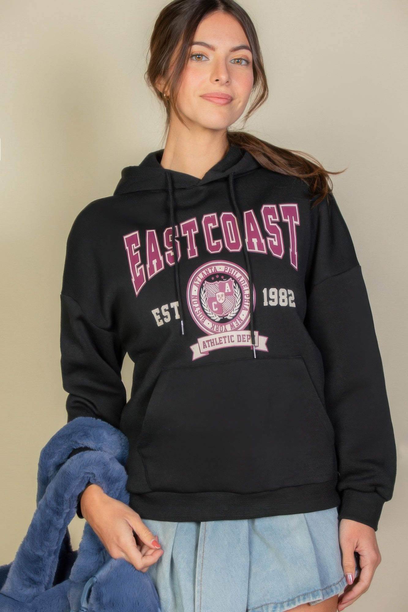 Graphic Kangaroo Pocket Drawstring Hoodie product image