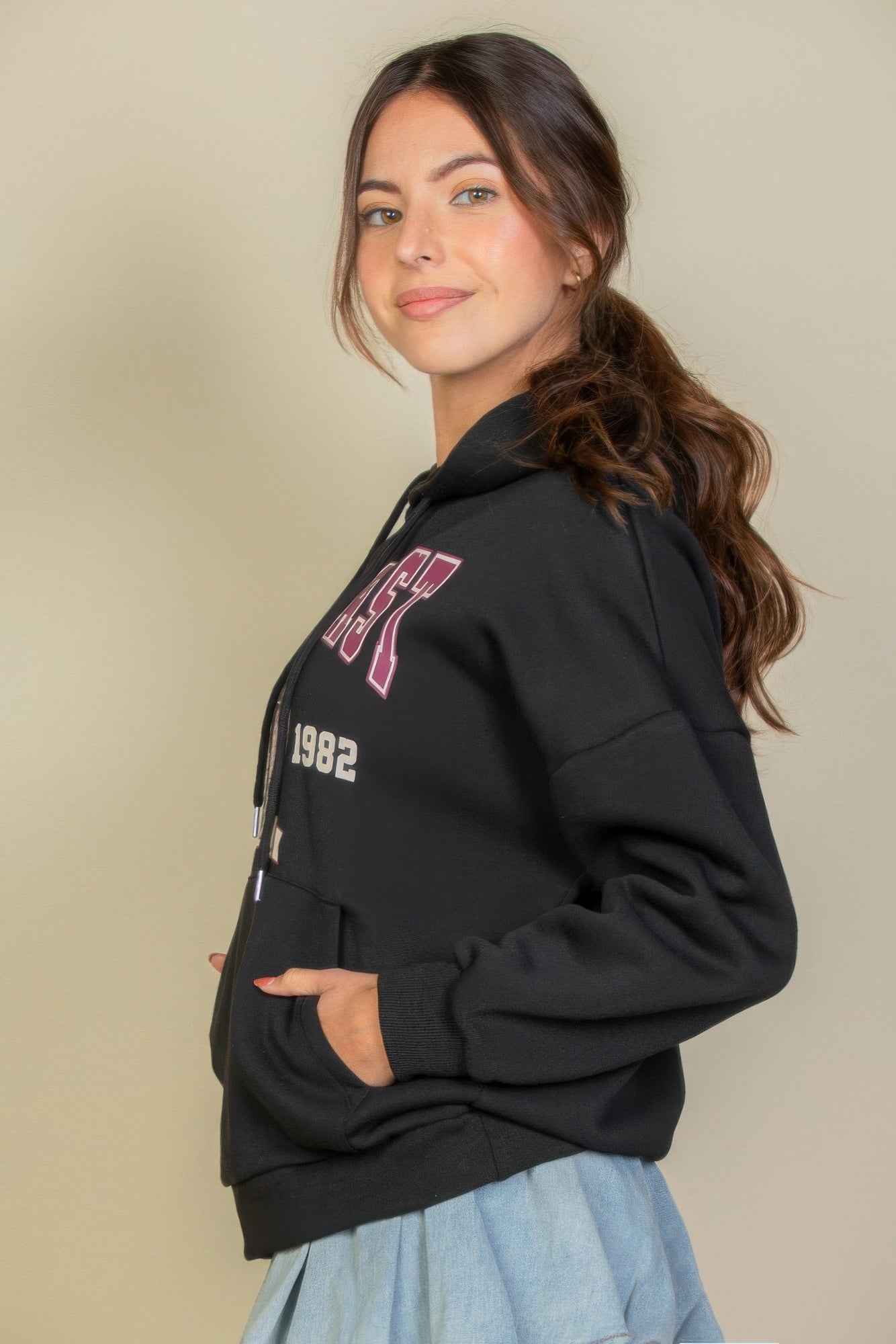 Graphic Kangaroo Pocket Drawstring Hoodie product image