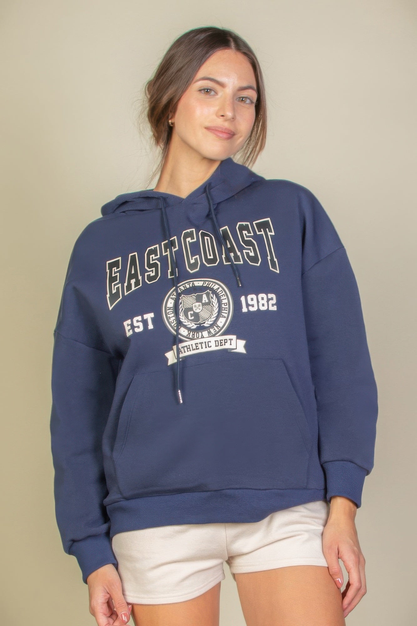 Graphic Kangaroo Pocket Drawstring Hoodie product image