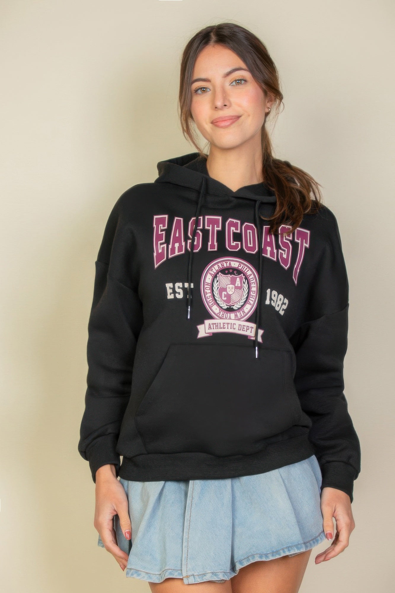 Graphic Kangaroo Pocket Drawstring Hoodie product image