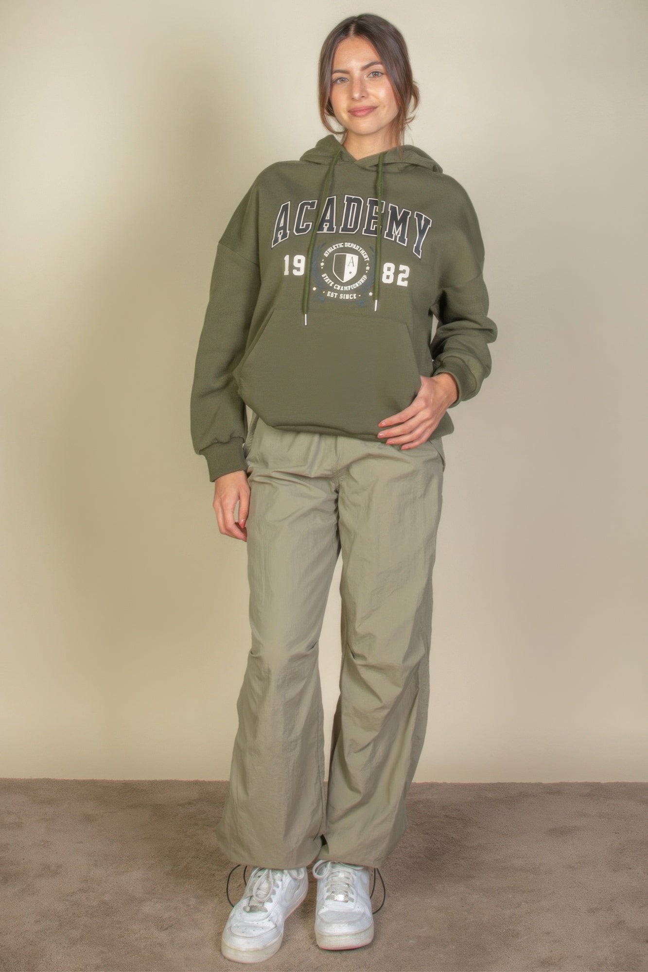 Graphic Kangaroo Pocket Drawstring Hoodie product image