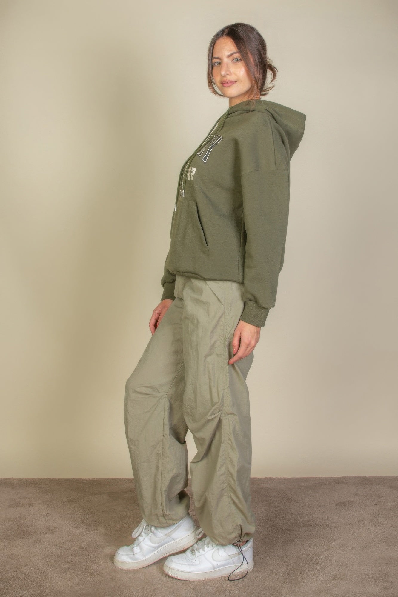 Graphic Kangaroo Pocket Drawstring Hoodie product image