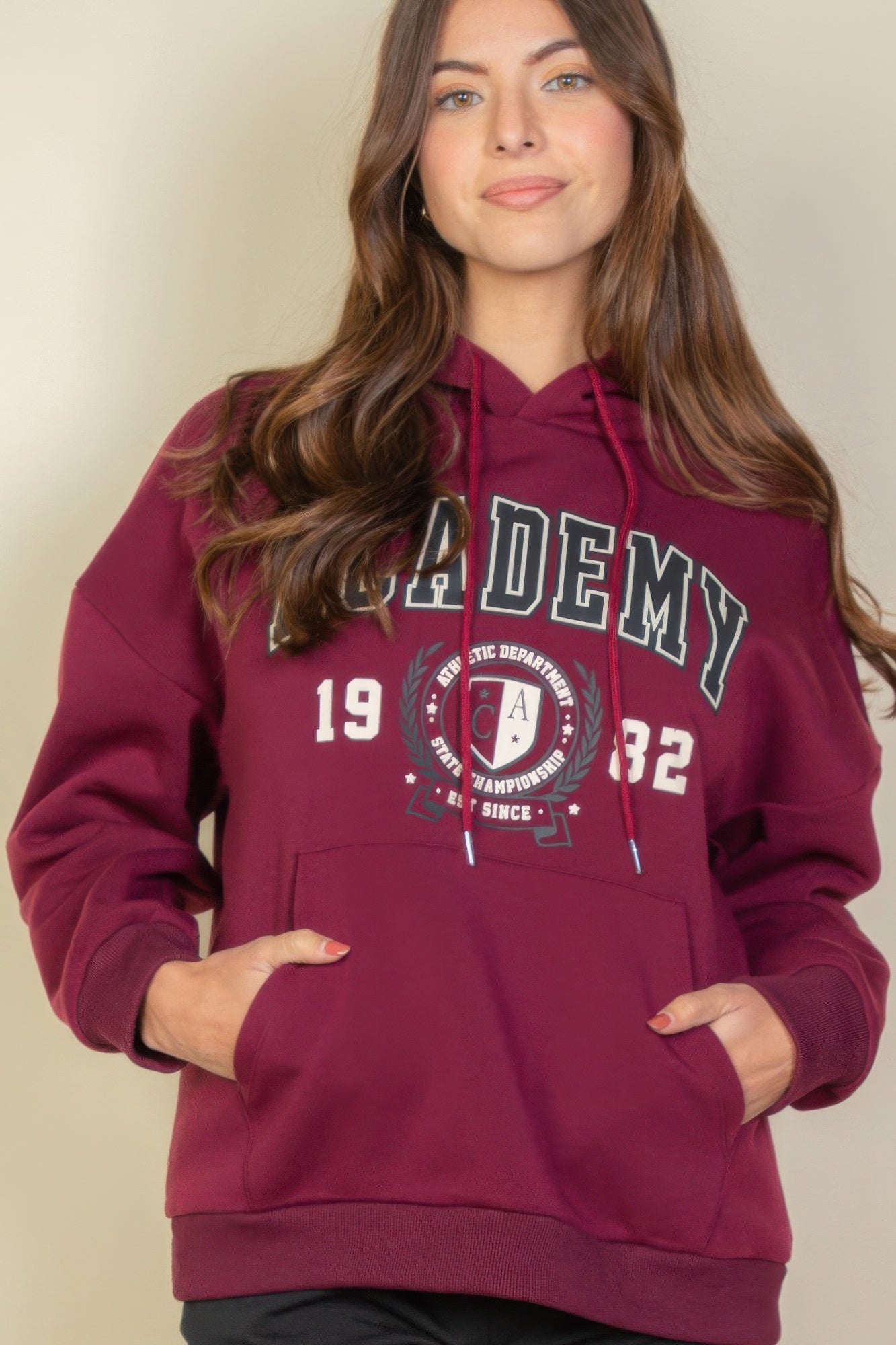 Graphic Kangaroo Pocket Drawstring Hoodie product image