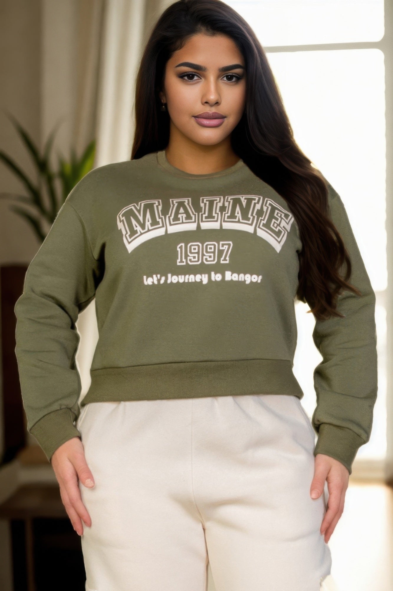 Plus Size Graphic Drop Shoulder Sweatshirt product image