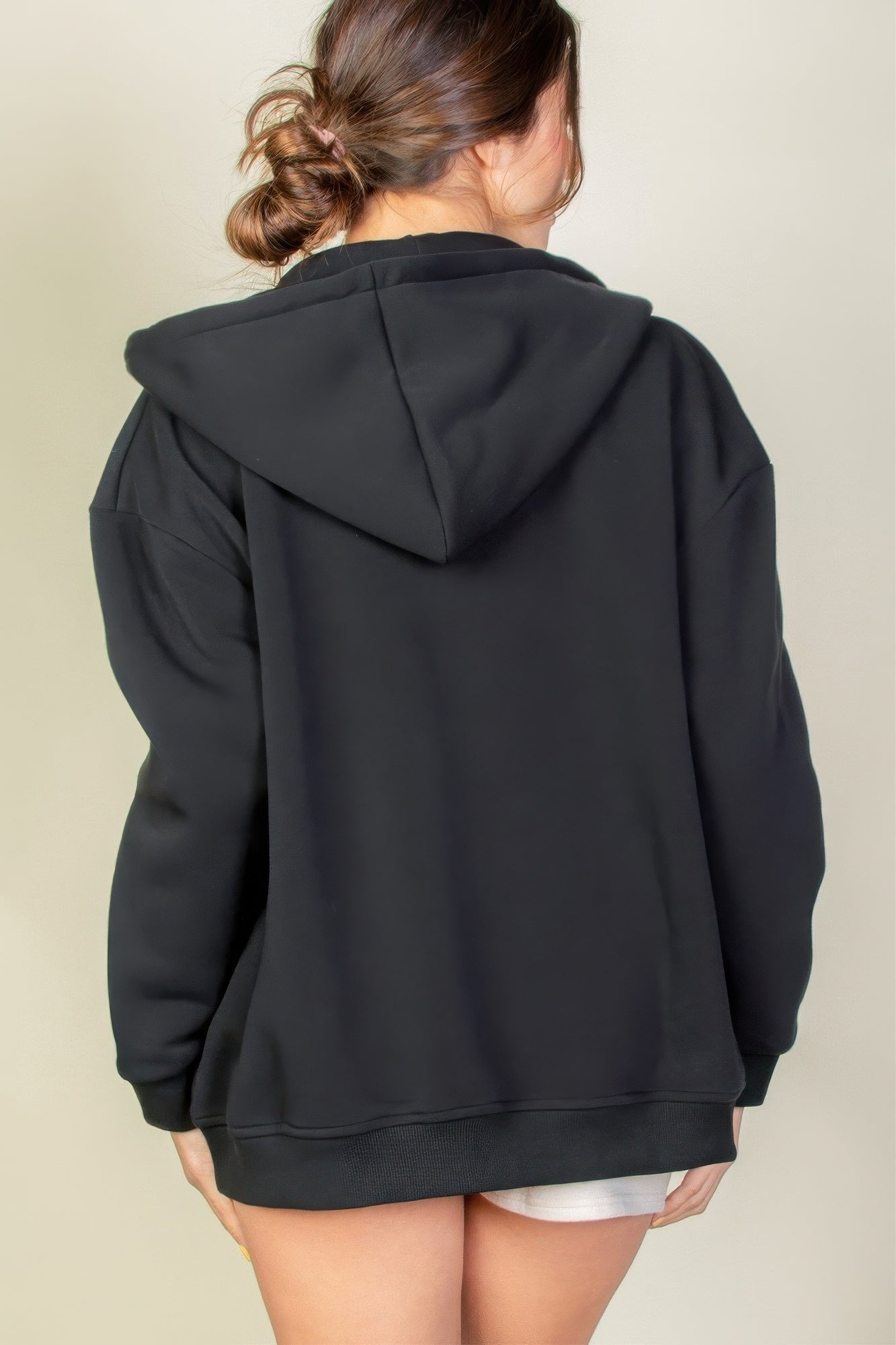 Graphic Drop Shoulder Zipper Up Hoodie product image