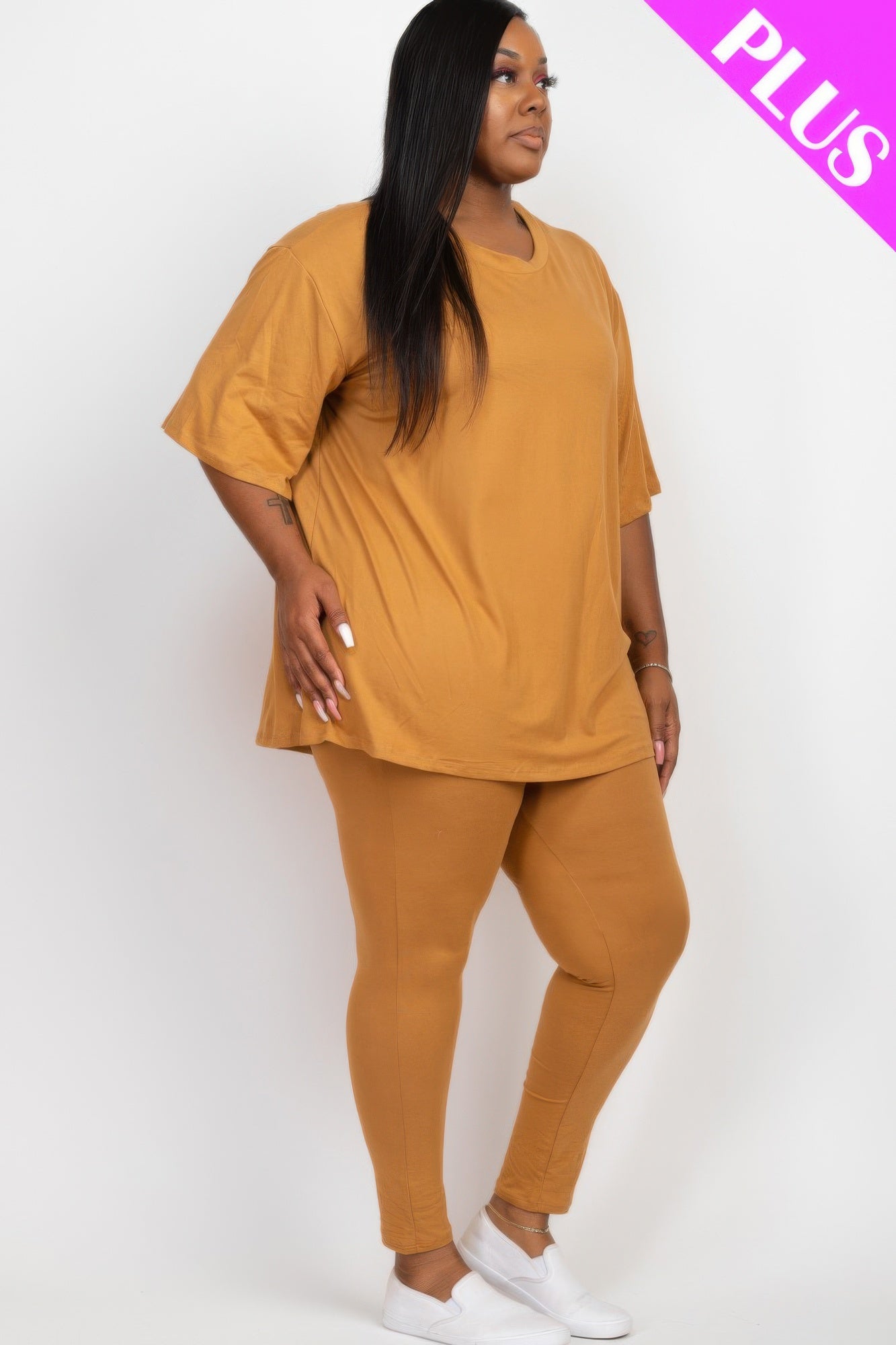 Plus Size Oversized T-shirt & Leggings Set product image