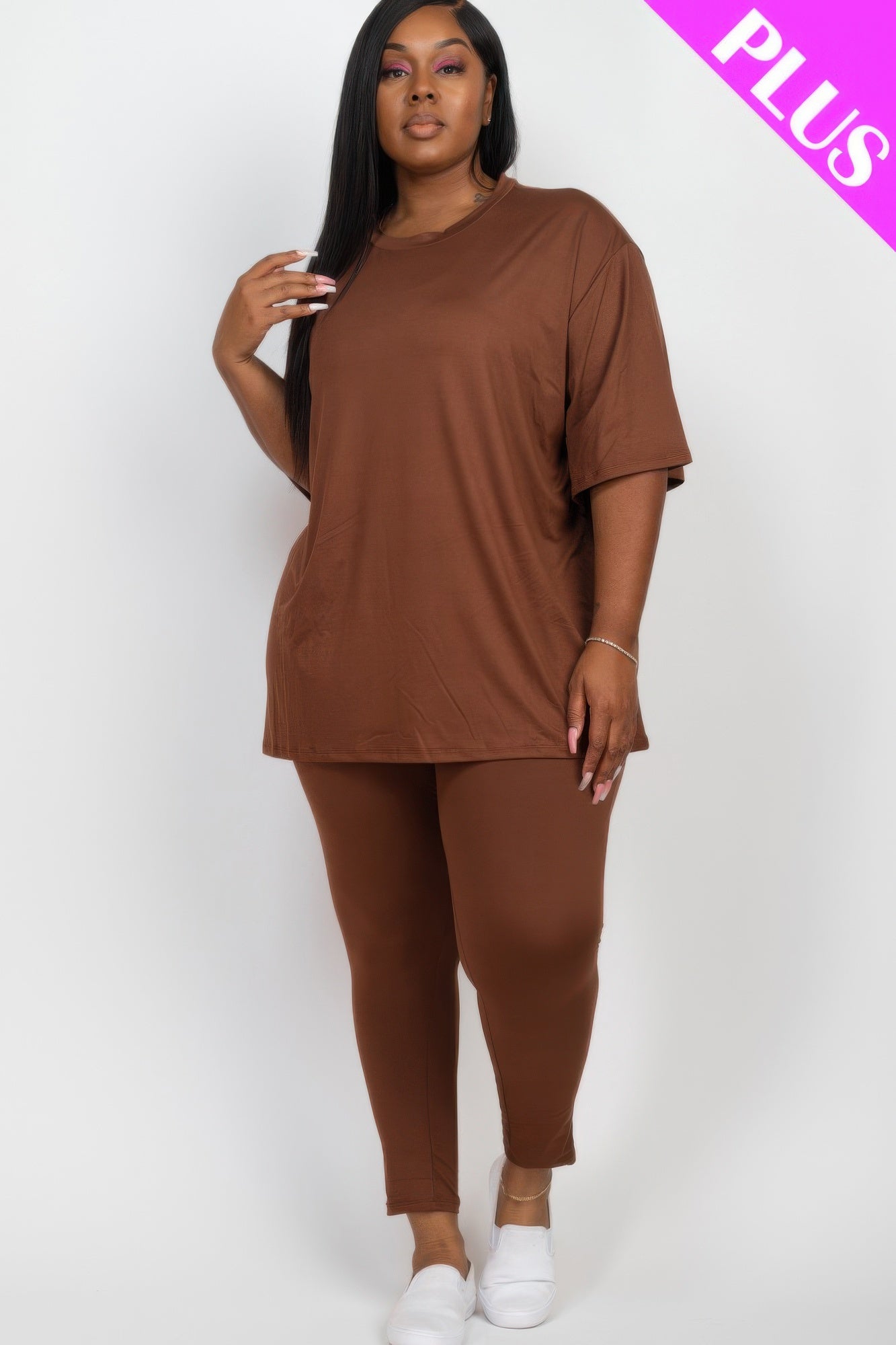 Plus Size Oversized T-shirt & Leggings Set product image
